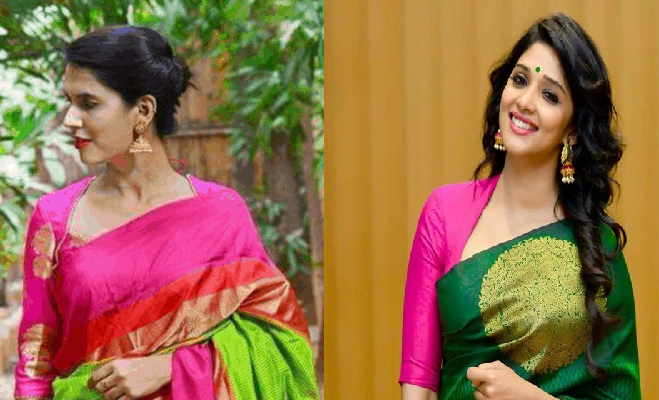 High neck silk saree blouse