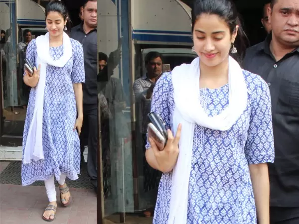 Jhanvi Kapoor in ethnic wear|Cotton kurta|Block printed kurta|Jhanvi Kapoor kurta looks