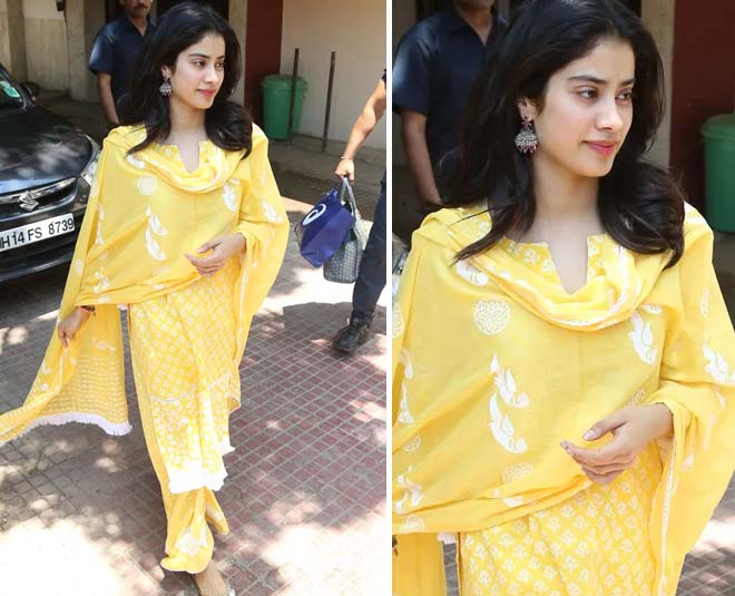 Jhanvi Kapoor in ethnic wear|Cotton kurta|yellow salwar|Jhanvi Kapoor kurta looks