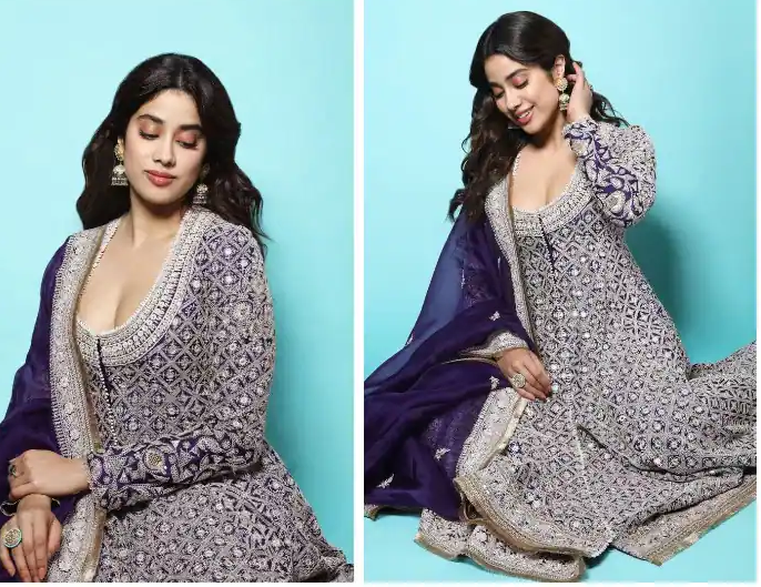 Jhanvi Kapoor in ethnic suit|Cotton kurta|ANarkali suit|Jhanvi Kapoor kurta looks