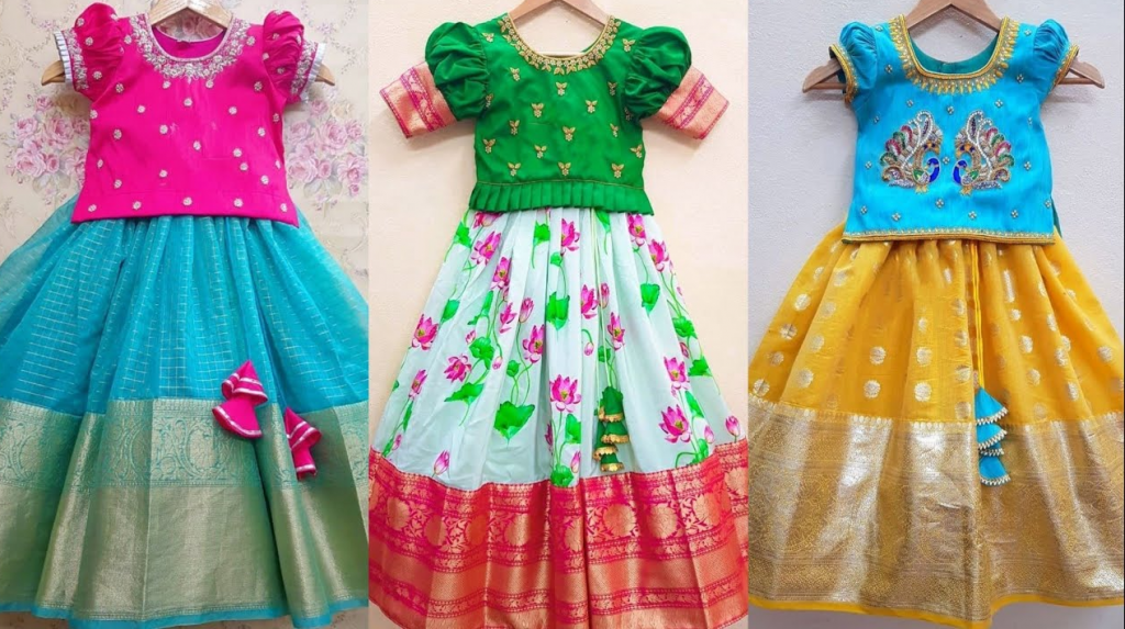 Pattu Pavadai Designs for Kids|Udda Langa for Kids|Langa Blouse Designs for Kids