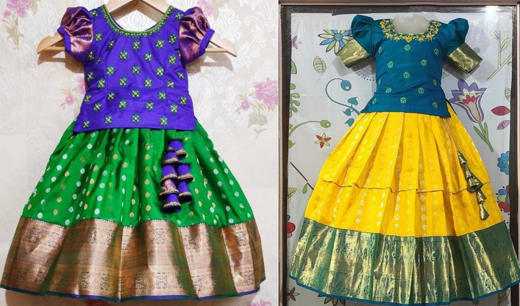 Pattu Pavadai Designs for Kids|Udda Langa for Kids|Langa Blouse Designs for Kids