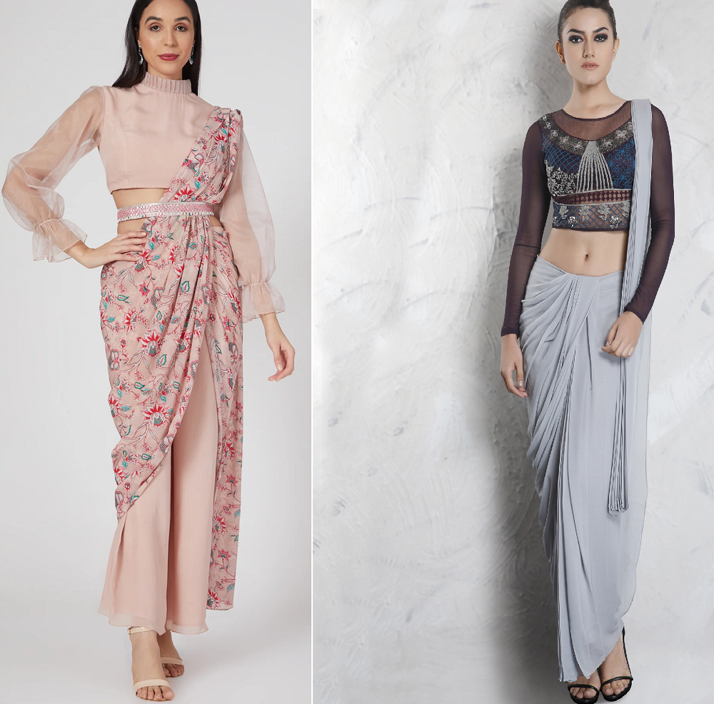 saree draping styles|crop top sarees
