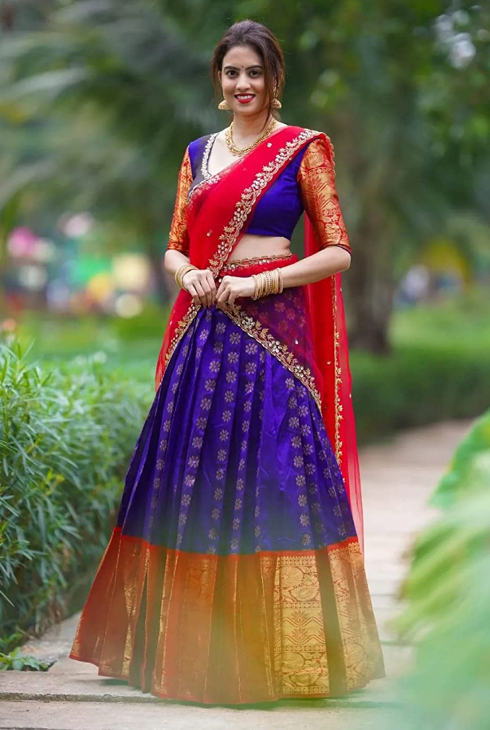 langa davani|Half saree