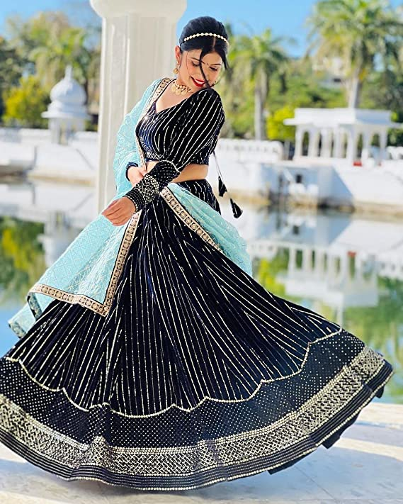 Trendy Velvet Lehengas